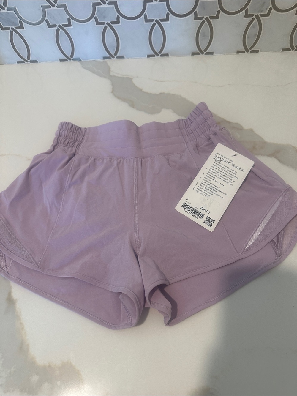 NWT  Lululemon Hotty Hot High-Rise Lined Shorts 2.5’  Lilac Play (lavender) sz 4